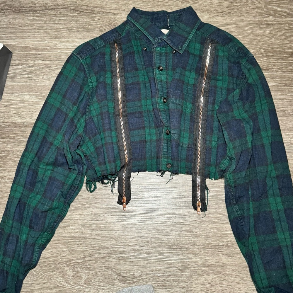 LF/Furst Of A Kind Green Plaid Crop Top